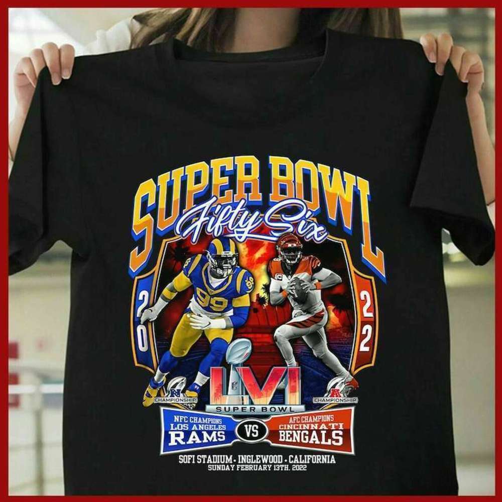 Bengals Rams Super Bowl LVI 2022 Fan Graphic Unisex T-Shirt